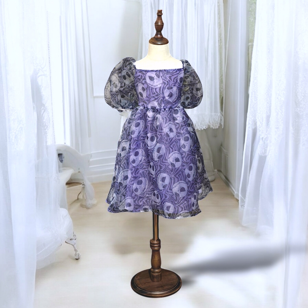 Disney NEW Jack Skellington Coquette Purple Babydoll Halloween Cosplay| size 14